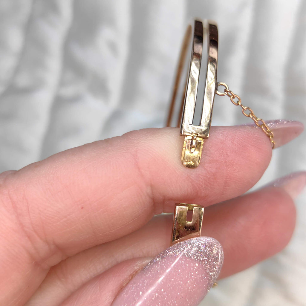 Edwardian Ruby Rose Cut Diamond 18K Gold Bangle Bracelet