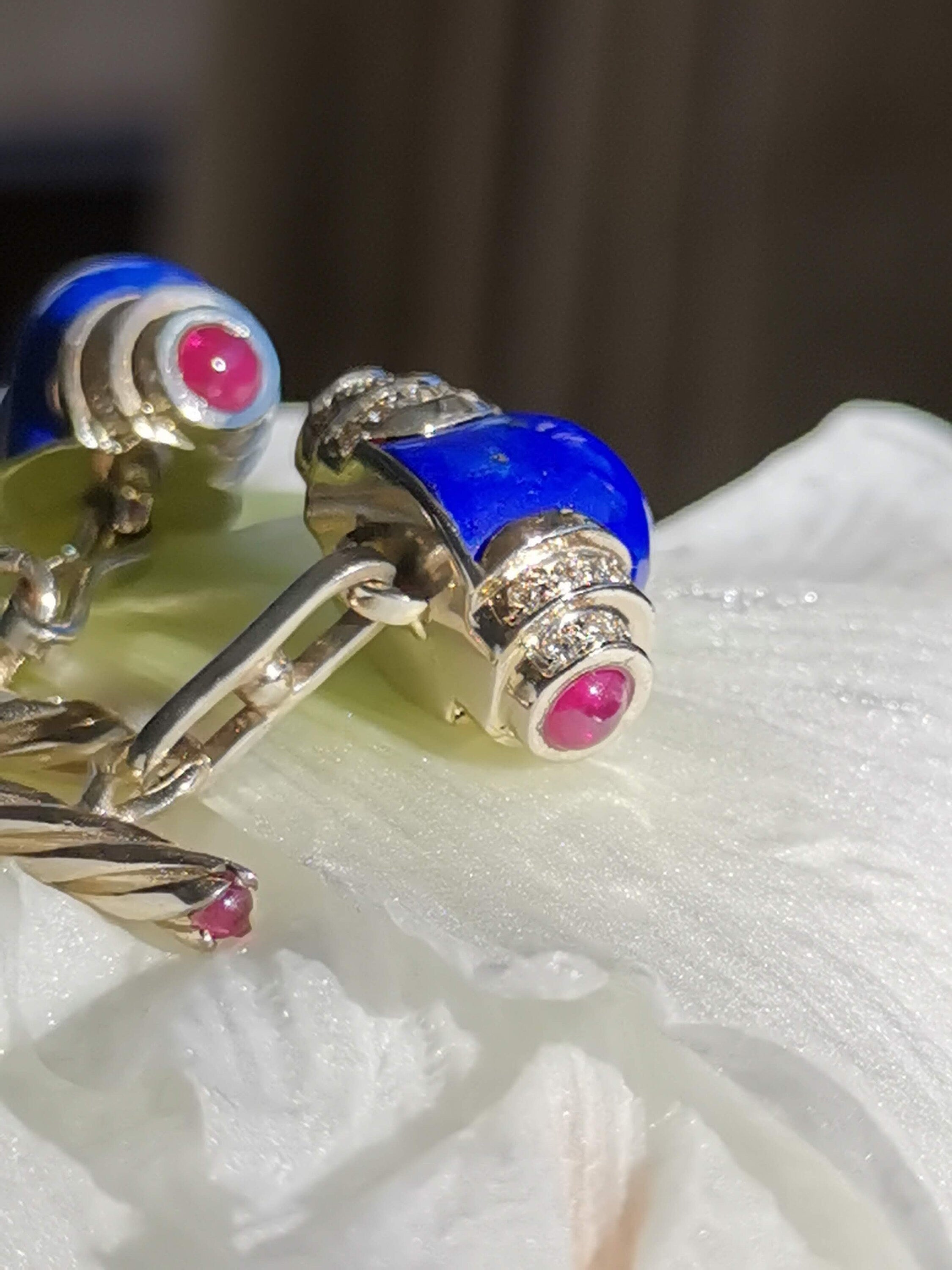Art Deco Cufflinks Lapis Lazuli