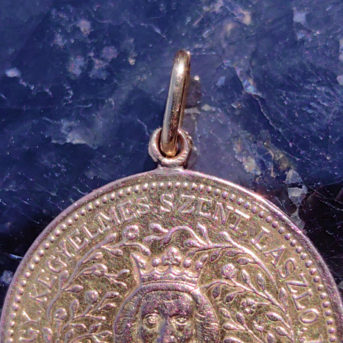 Saint George & Ladislaus 14K Gold Medal Pendant - Vintage Hungarian Coin