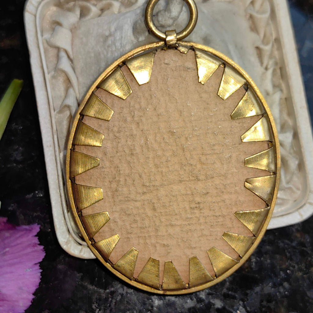 Antique Late 18th Century Vintage Miniature Southern European Hand Painted Portrait Pendant