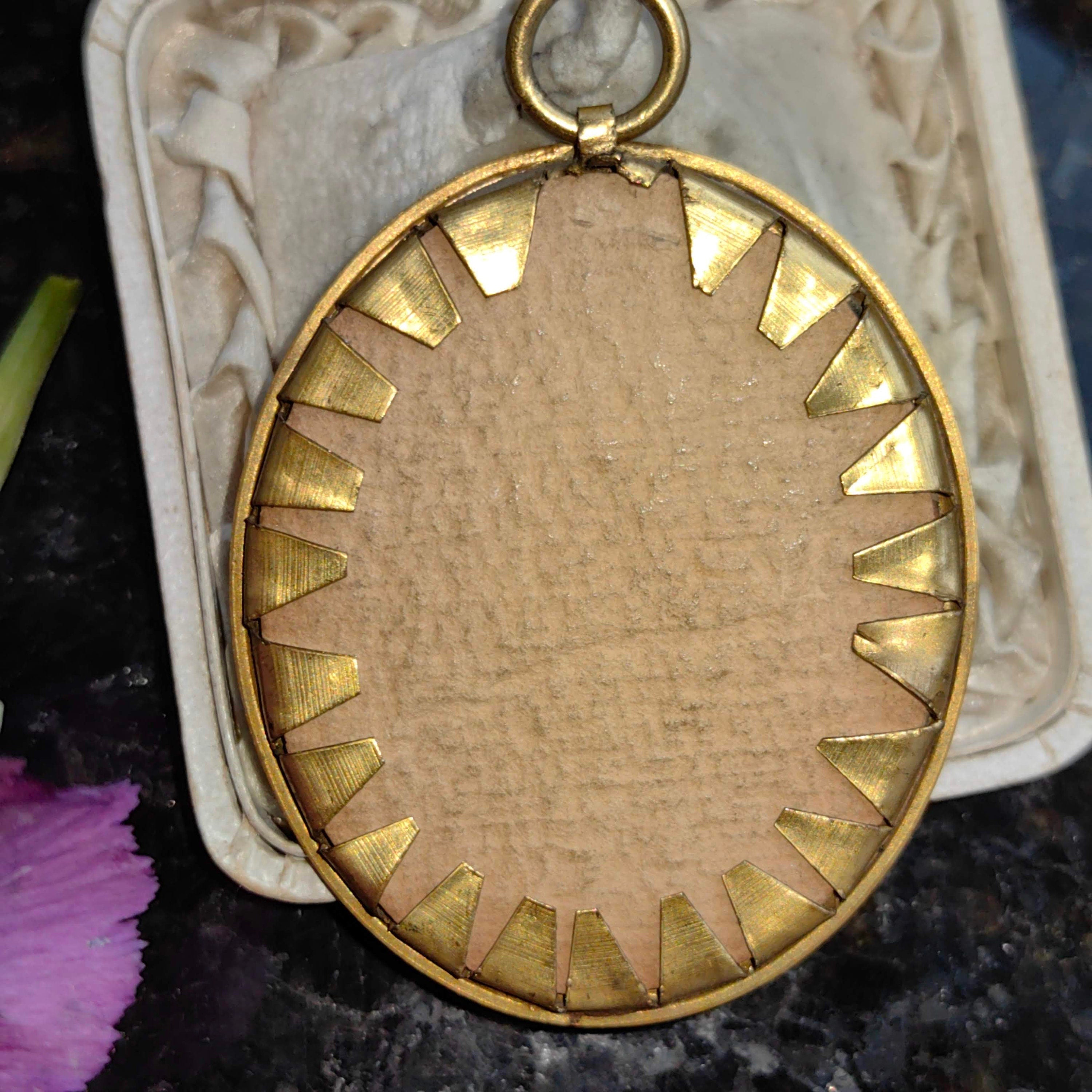 Antique Late 18th Century Vintage Miniature Southern European Hand Painted Portrait Pendant