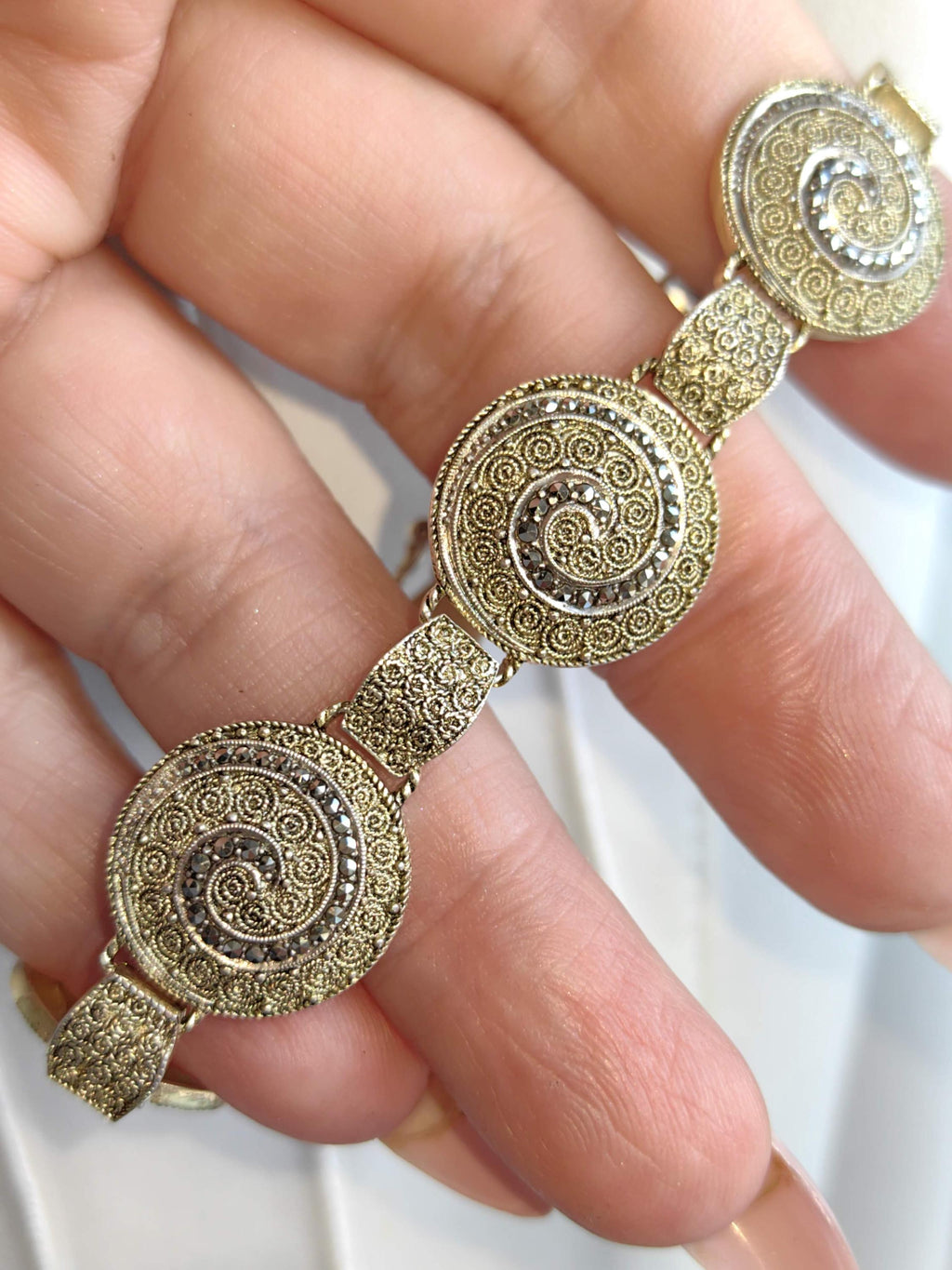 Art Deco Theodor Fahrner Silver Gilt Marcasite Bracelet