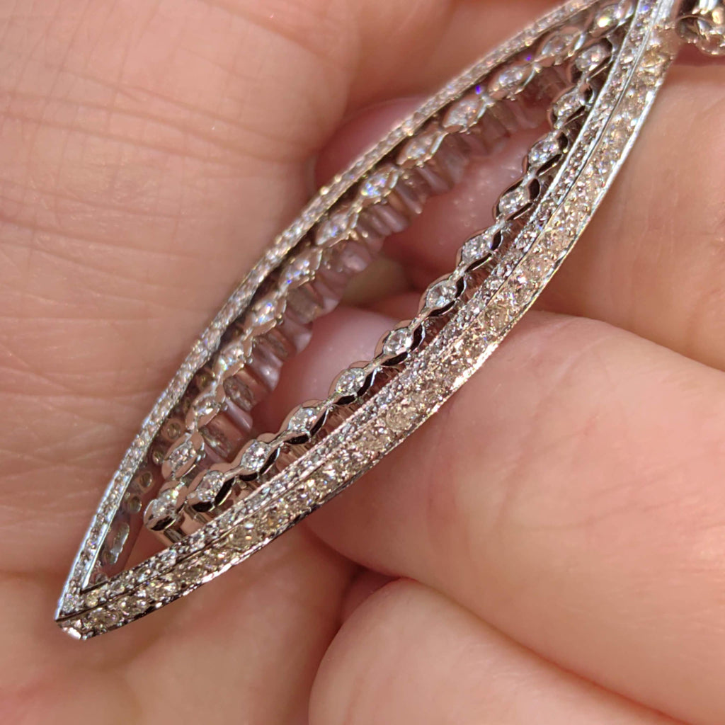 1.5ct Diamond 14K White Gold Necklace: Vintage Pavé Pendant