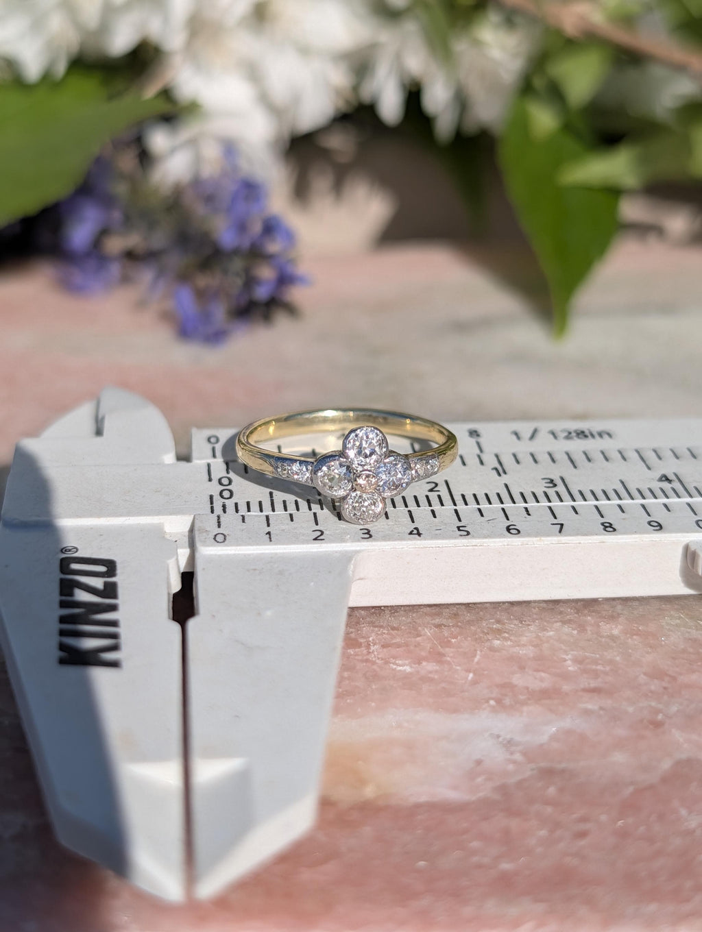 Art Deco 1920s Old European Diamond Engagement Ring 14k Yellow Gold Hungarian Hallmarked Antique Fine Jewelry Gift for Her