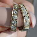 Vintage Art Deco Diamond 14k Gold Sleeper Earrings