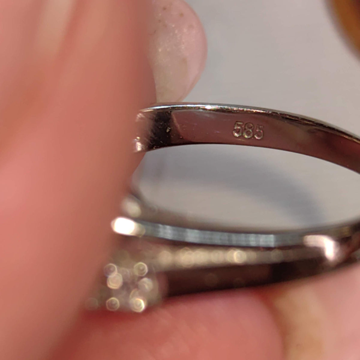Vintage Mid-Century Sapphire Diamond Ring: 14k White Gold Engagement Ring
