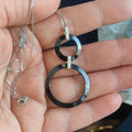 Art Deco Round Black Onyx Diamond Solid 18k White Elegant Statement Gold Pendant Necklace Vintage Charm Gift for Her