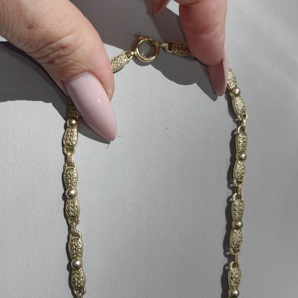 Art Deco Theodor Fahrner Silver Gilt Necklace: Green Tourmaline