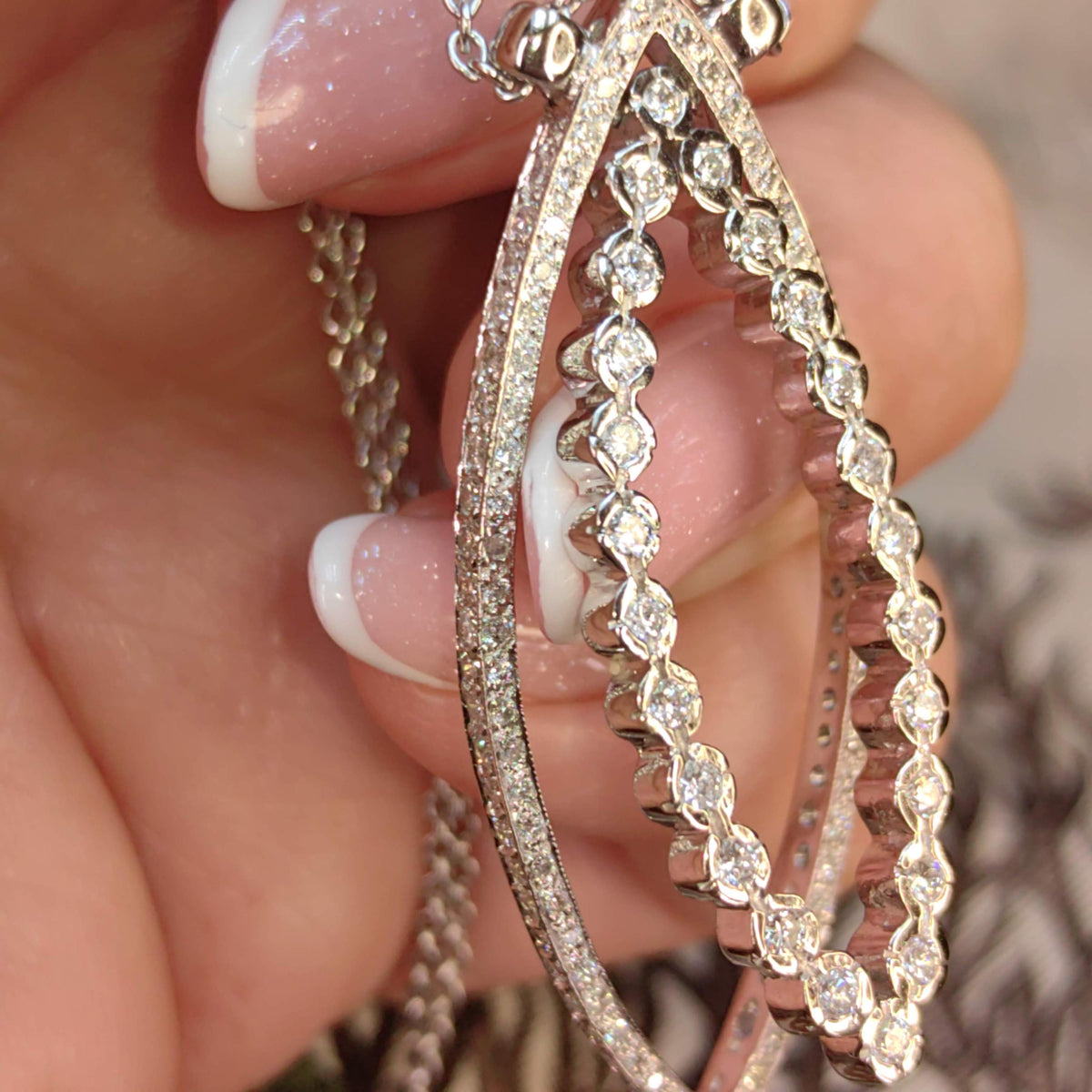 1.5ct Diamond 14K White Gold Necklace: Vintage Pavé Pendant