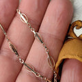 14k Solid Yellow-rose Gold Handmade Link Chain Bracelet for Charms 1890s Victorian Antique Vintage Elegant Classic Unisex Bracelet Gift her
