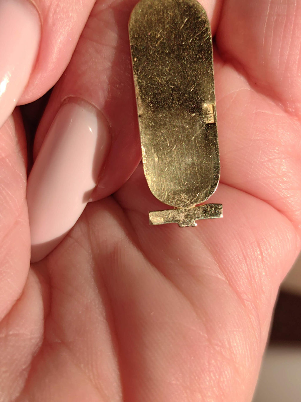Vintage 18K Gold Egyptian Revival Hieroglyph Pendant Charm