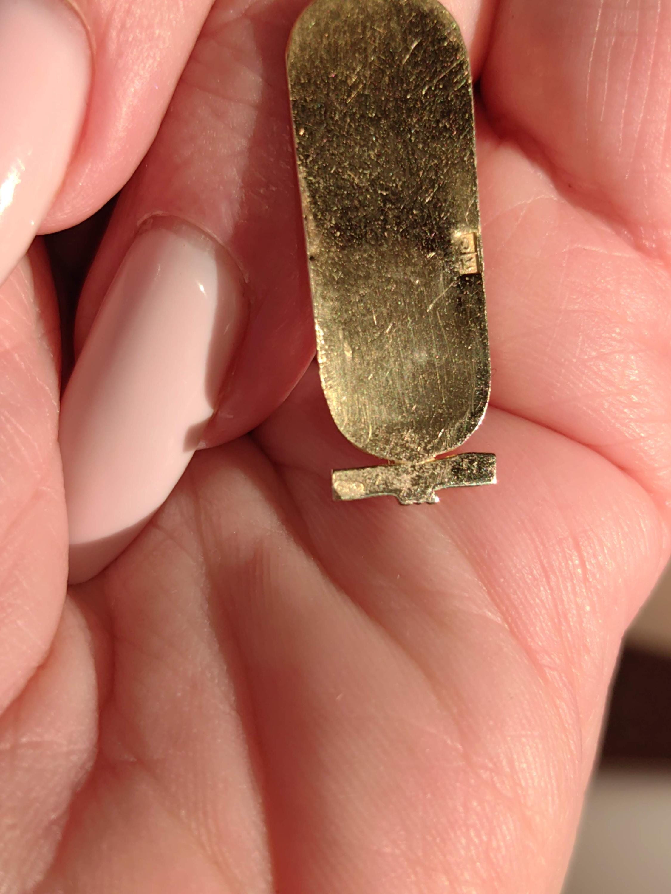 Vintage 18K Gold Egyptian Revival Hieroglyph Pendant Charm