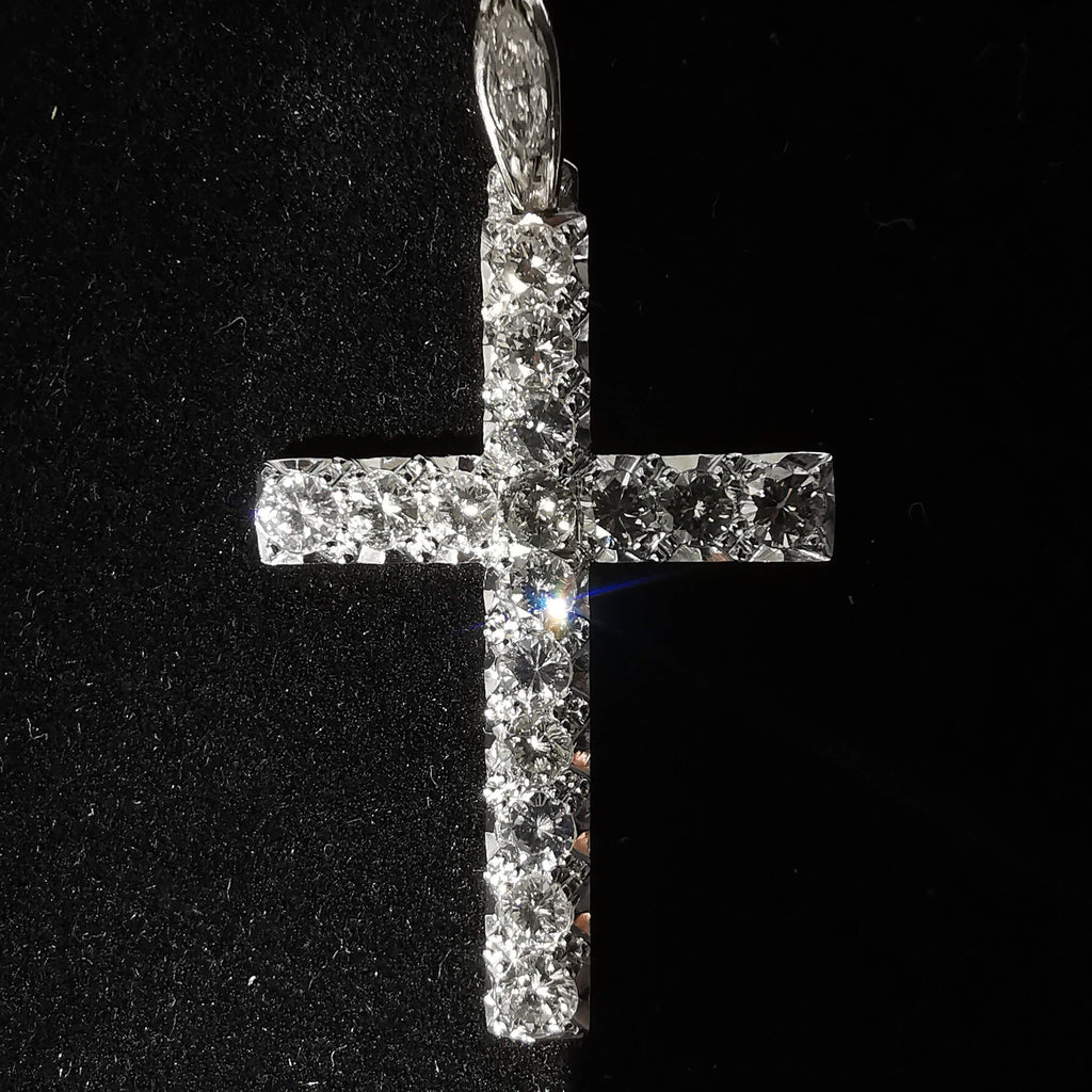 1920s Art Deco Diamond Cross Pendant, 1.85ct Diamonds, Platinum Antique Jewelry, Over 100 Years, US Duty Free HTS 9706