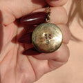 Art Nouveau 1900s Gold Plated Metal Floral Paste Stone Pendant Locket Necklace Pendant Picture Holder Gift present for Her Handmade