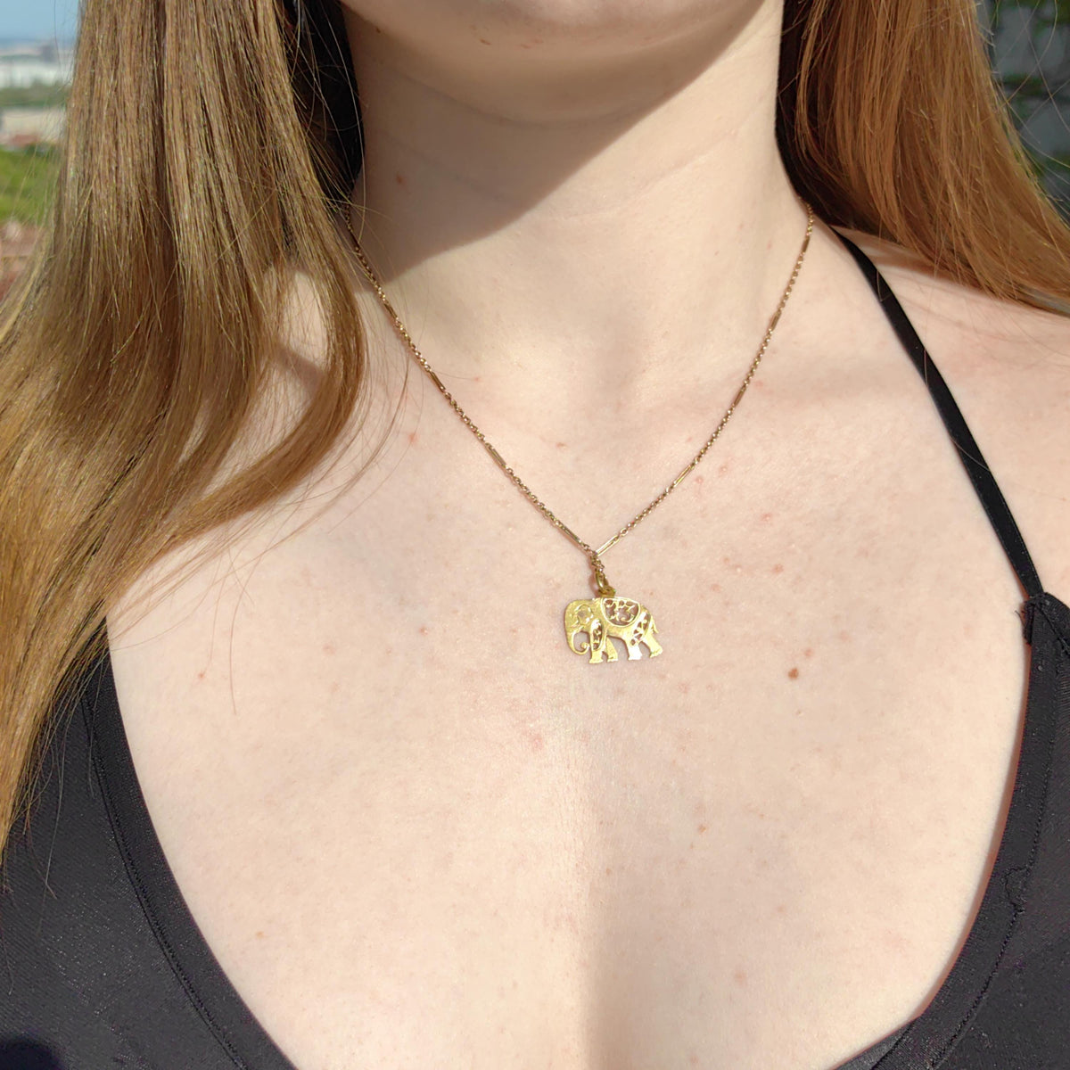 RESERVED FOR M.!!! 1900s Antique 18K Gold Elephant Pendant: Hand-Chiseled Filigree Charm