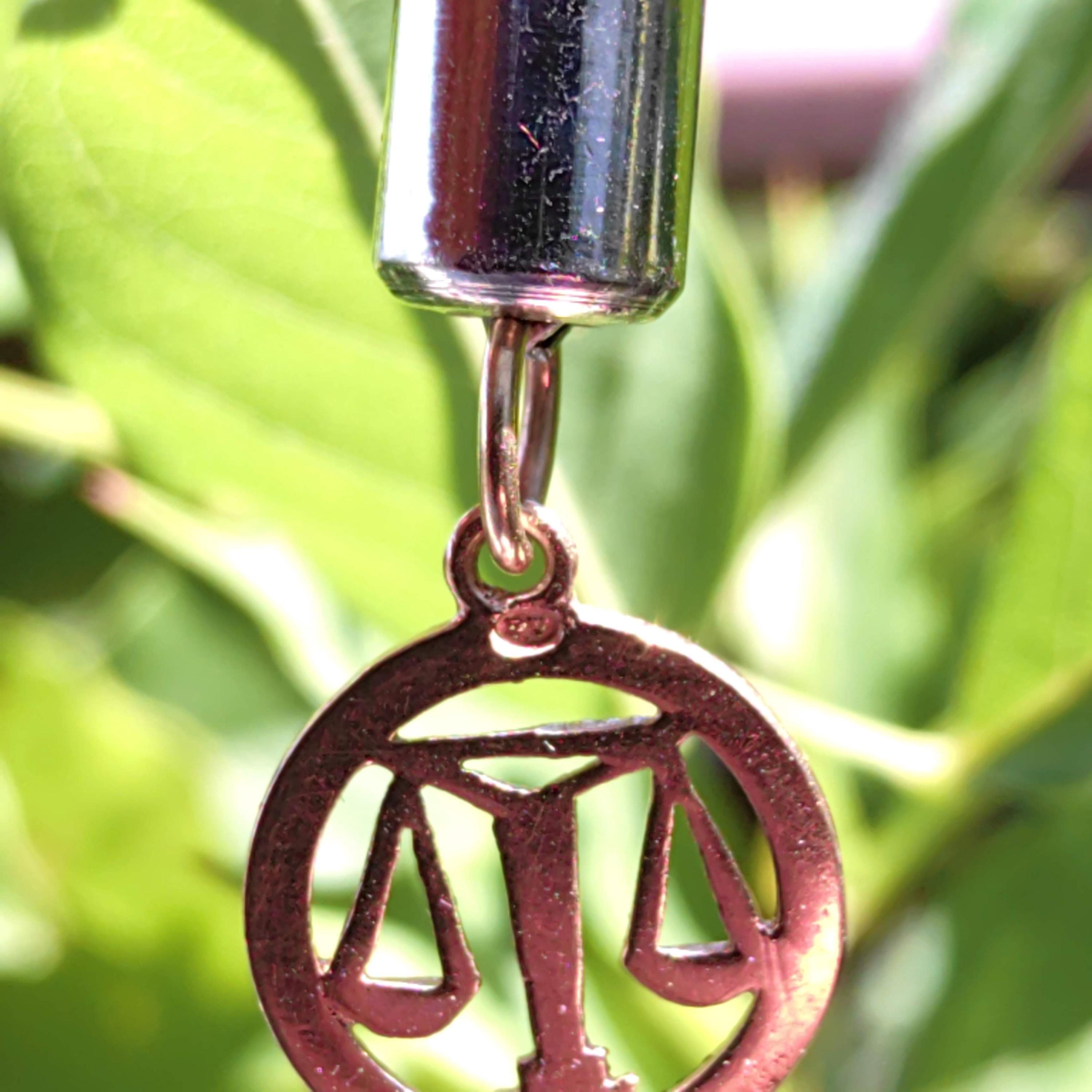 Vintage 18k Solid Yellow Rose Champagne Gold Libra Zodiac Sign Astrology Pendant Scales of Justice Lawyer Birth Month Charm Gift for Her