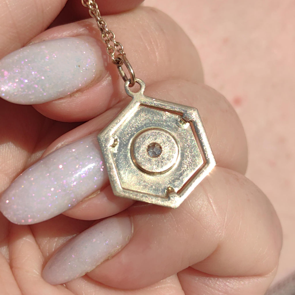 Diamond 14k Solid Yellow Gold Davids Star Jewish Judaica Vintage Antique Elegant Hand Carved Chiseled Pendant Charm Gift for Her