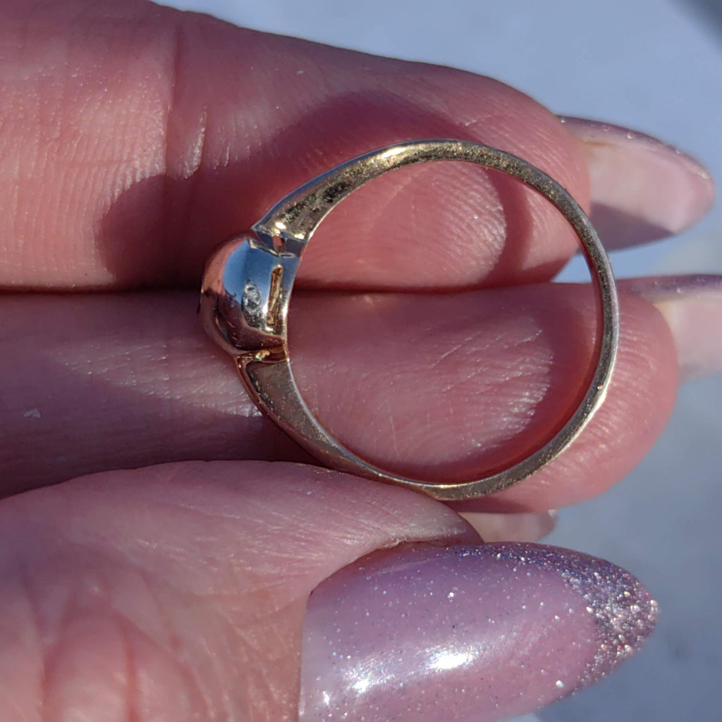 Vintage 14K Gold Diamond Solitaire Ring: Art Nouveau Engagement Ring