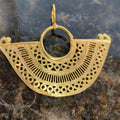 Vintage 18k Yellow Gold Egyptian Style Pendant: Filigree Boho Statement