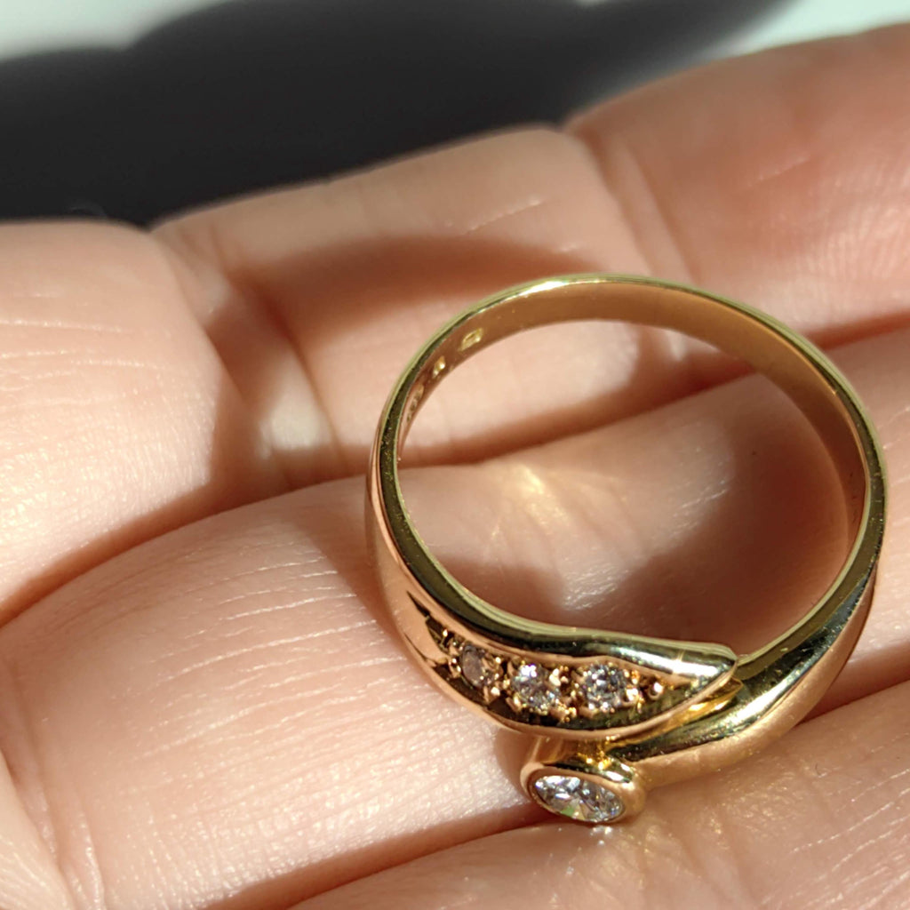 14K Yellow Gold Diamond Engagement Ring - 0.26 ct, Size 8.5