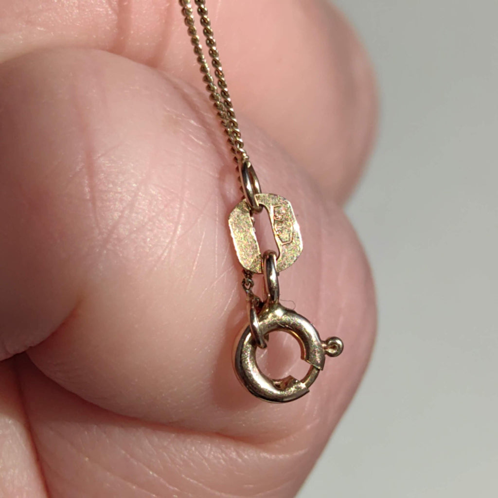 Diamond Gold necklace Solid 14k Gold Vintage solitaire diamond pendant Gift for Her Elegant Dainty Classic Necklace 1950s