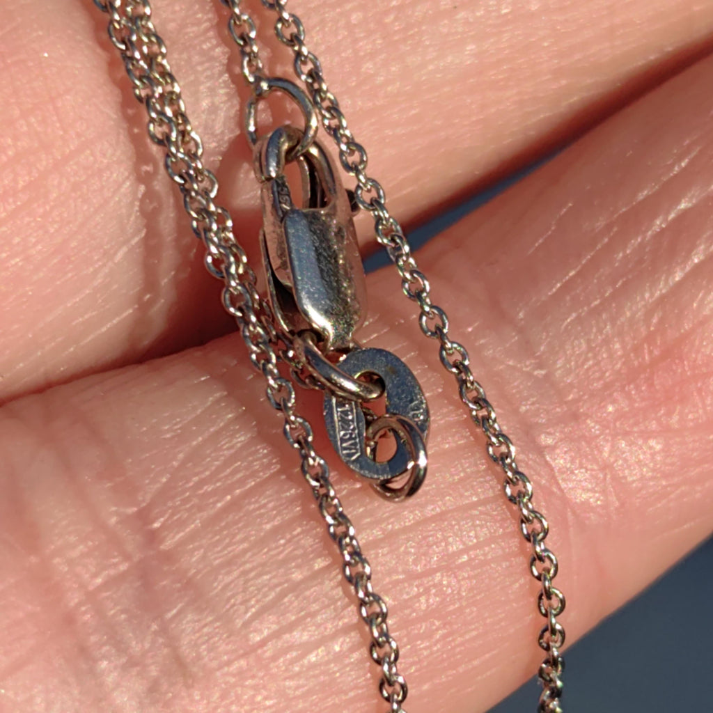 Diamond Heart Pendant Italian Necklace 18k Solid White Gold with Chain Vintage Dainty wedding Elegant Love Jewelry Valentines Gift  Her wife