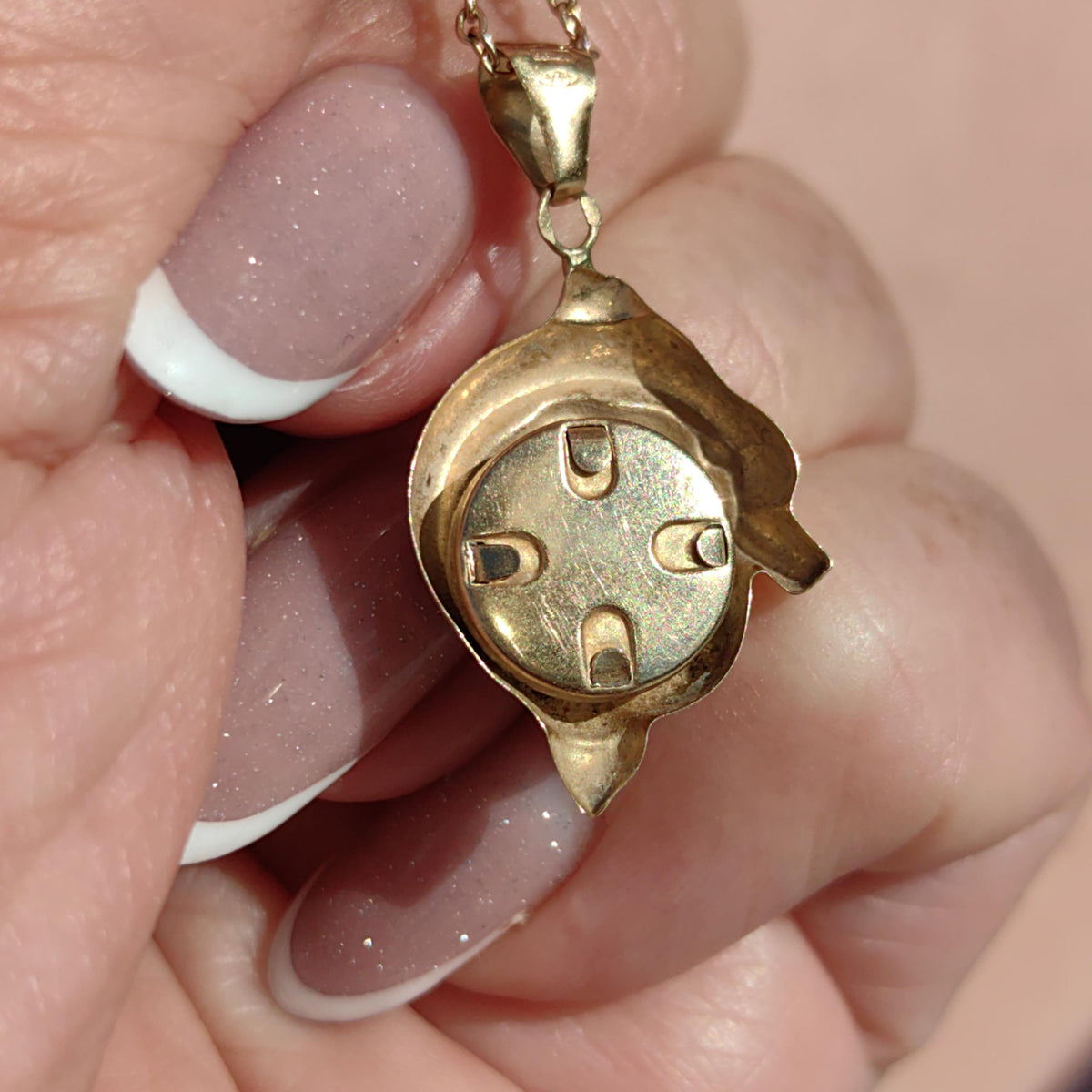 Lapis Lazuli Dolphin Pendant: 14k Yellow Gold Vintage Charm