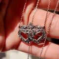 Antique Rose cut Natural Diamond Heart Shaped Love Romantic Pendant Necklace  14k Solid Yellow Gold & Silver Elegant Necklace