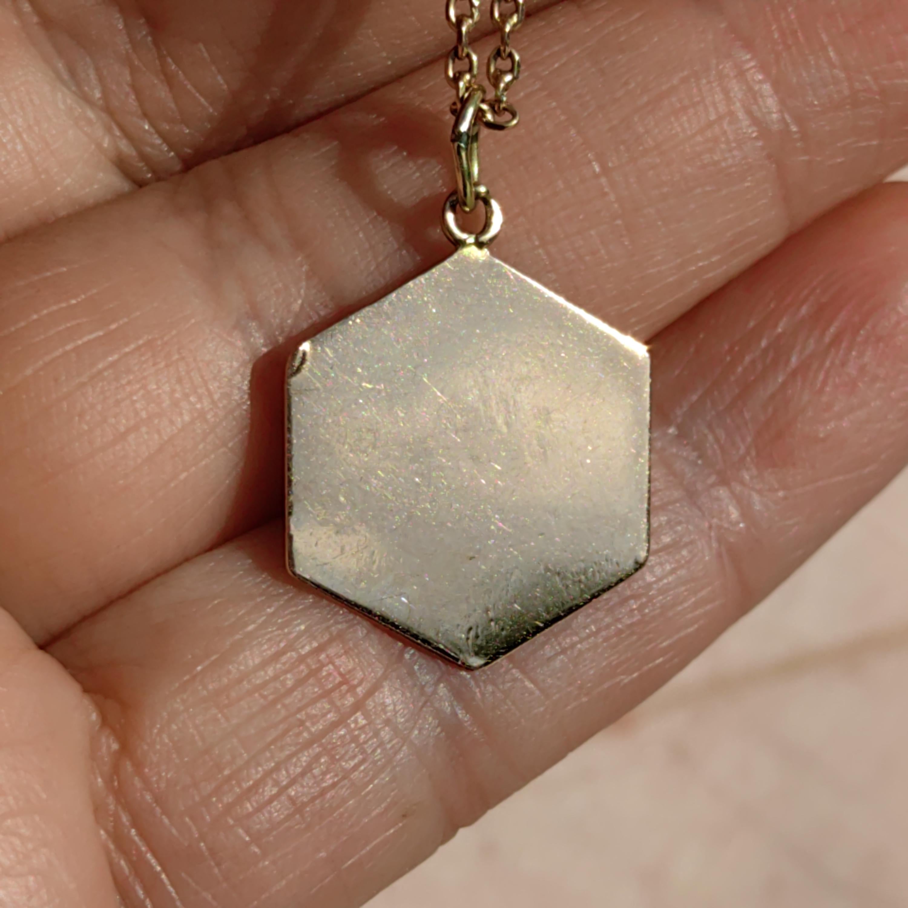 14k Gold Clover Pendant: Art Nouveau Enamel Four Leaf Luck Charm