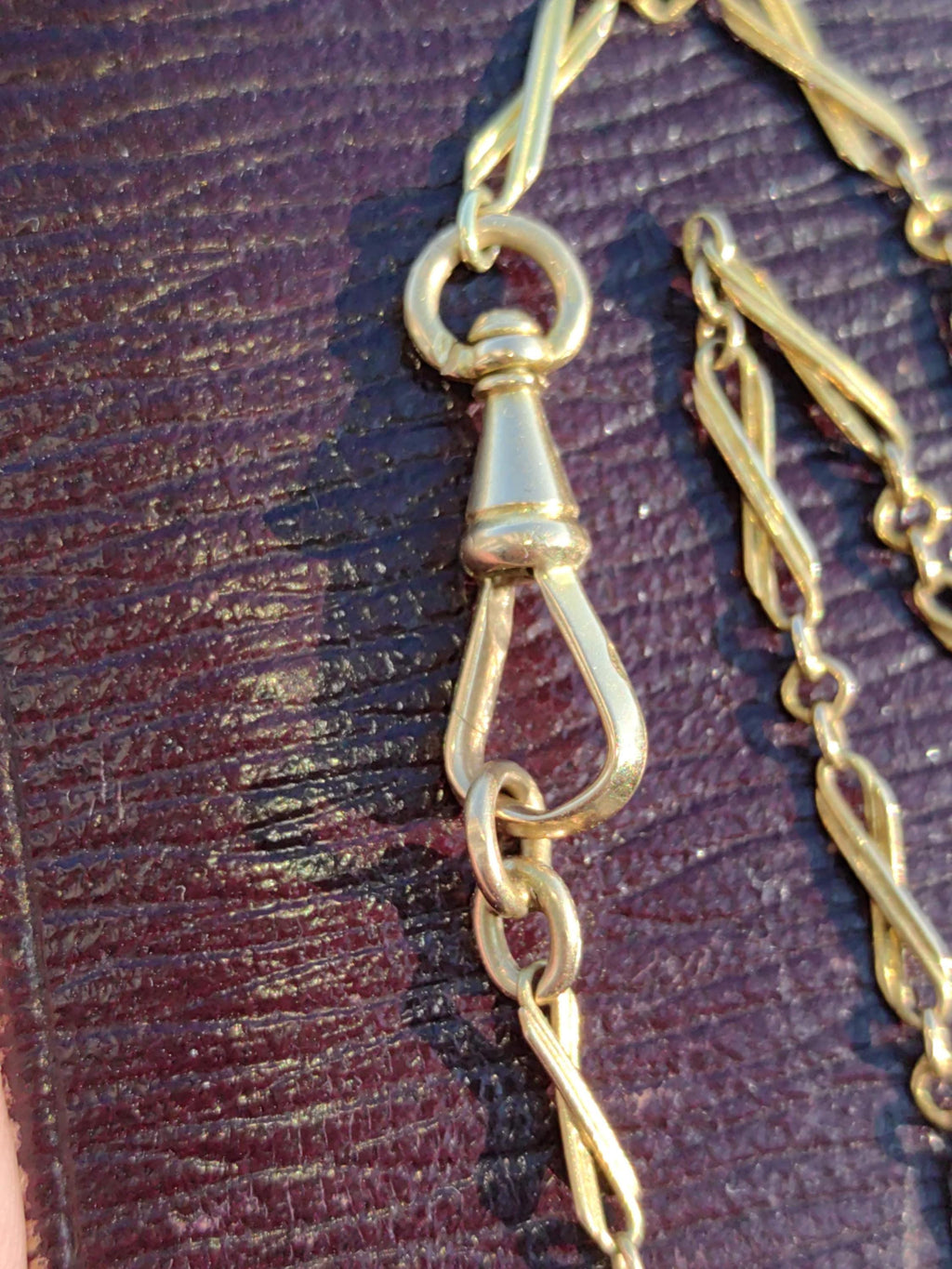 14k Solid Yellow Gold Link Chain Necklace - 87cm Victorian Antique