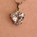 18k Solid White Gold Heart Shaped Necklace Pendant Crystal Cubic Zirconia Bracelet Love Charm Elegant Gift for Her Vintage Dangle