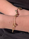 18k Solid Yellow Gold Link Ball Chain Bracelet, Hallmarked Handmade beads bracelet, Vintage Antique Style Unisex Gift Bracelet, 20cm, 3 gr