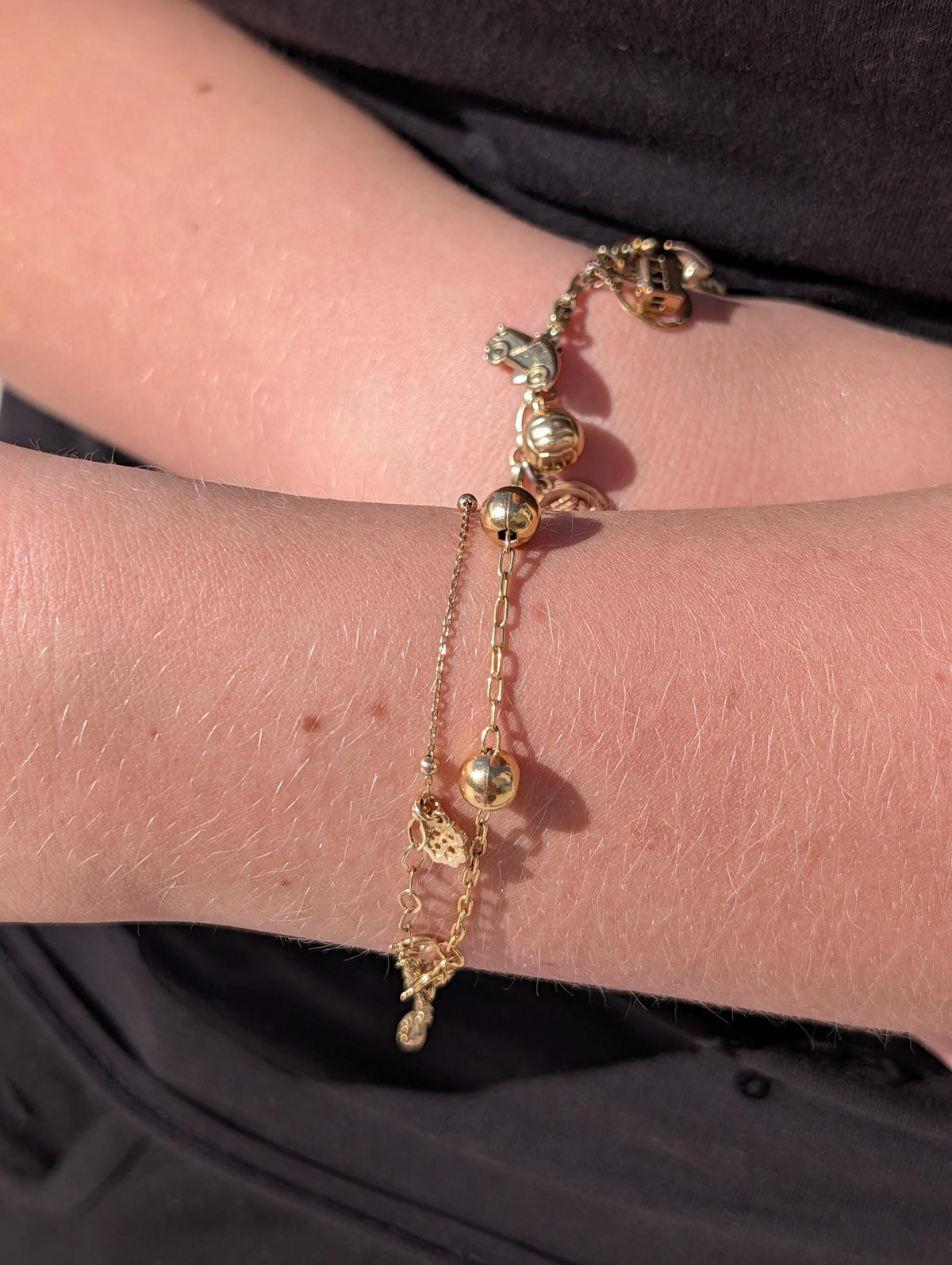 18k Solid Yellow Gold Link Ball Chain Bracelet, Hallmarked Handmade beads bracelet, Vintage Antique Style Unisex Gift Bracelet, 20cm, 3 gr