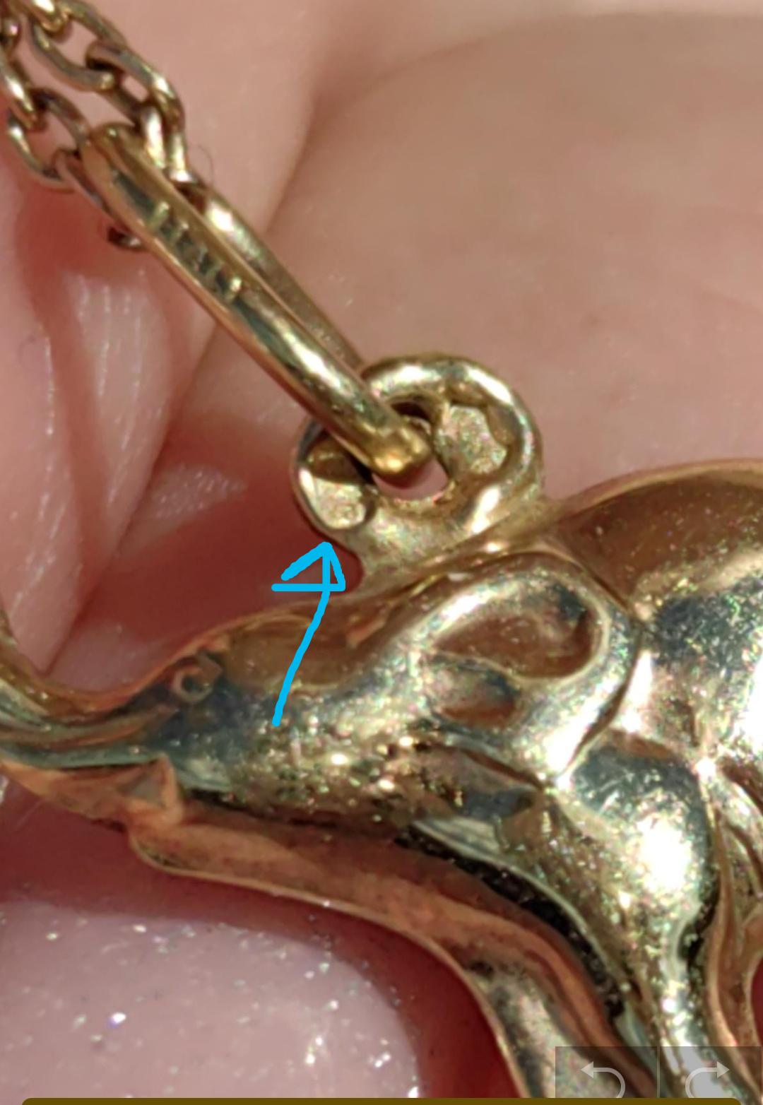 14K Yellow Gold Elephant Pendant: Vintage Mid-Century Charm