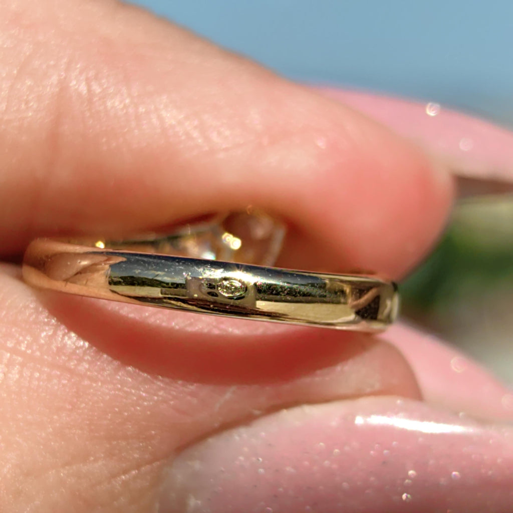 Vintage 0.64ct Diamond Ring: 21.6k Yellow Gold Two Heart Promise Ring, Size 6