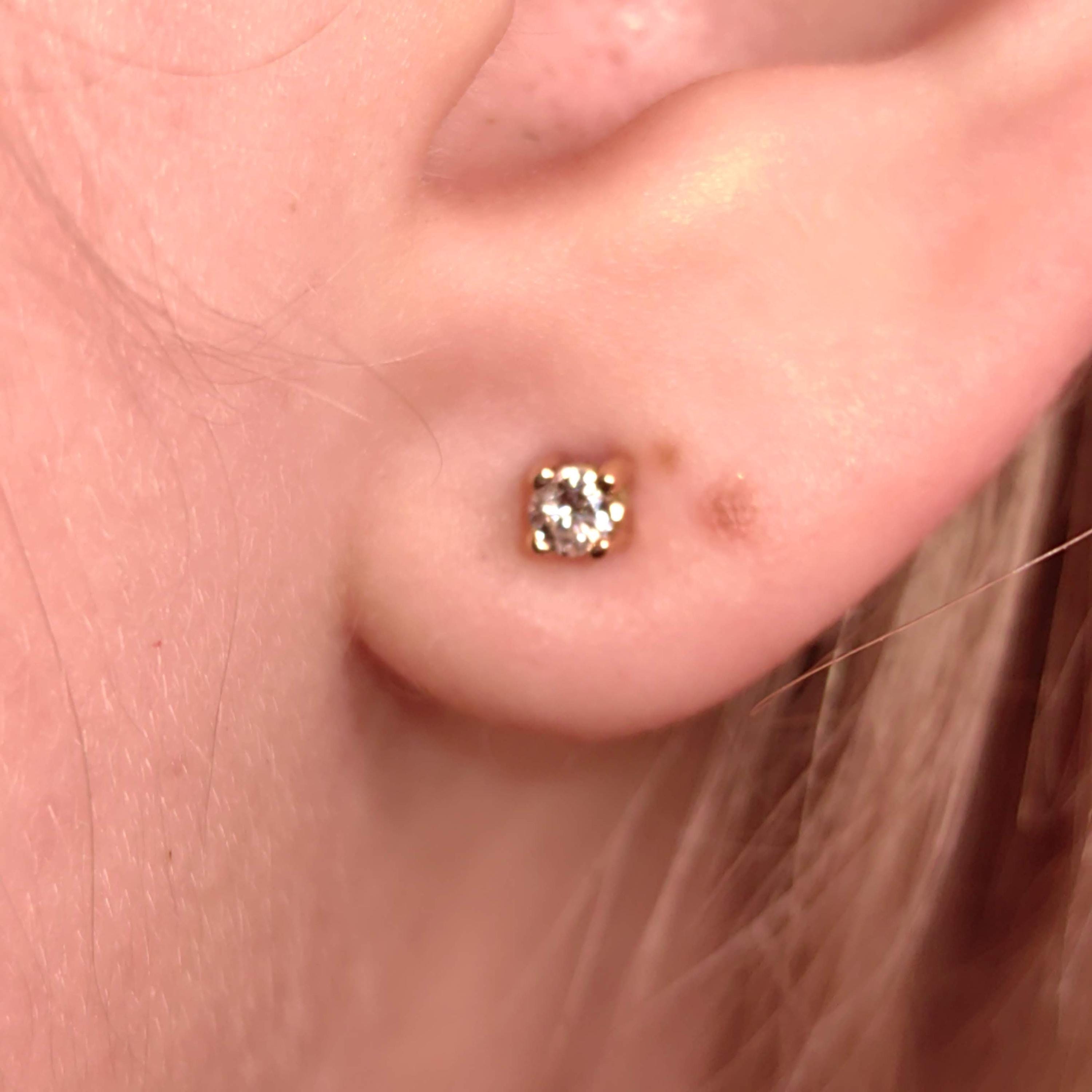 Vintage 0.18ct Diamond Solitaire Natural Elegant Classic Stud Earrings 14k  Yellow Gold Solitaire Earrings Gift for Her girlfriend Wedding