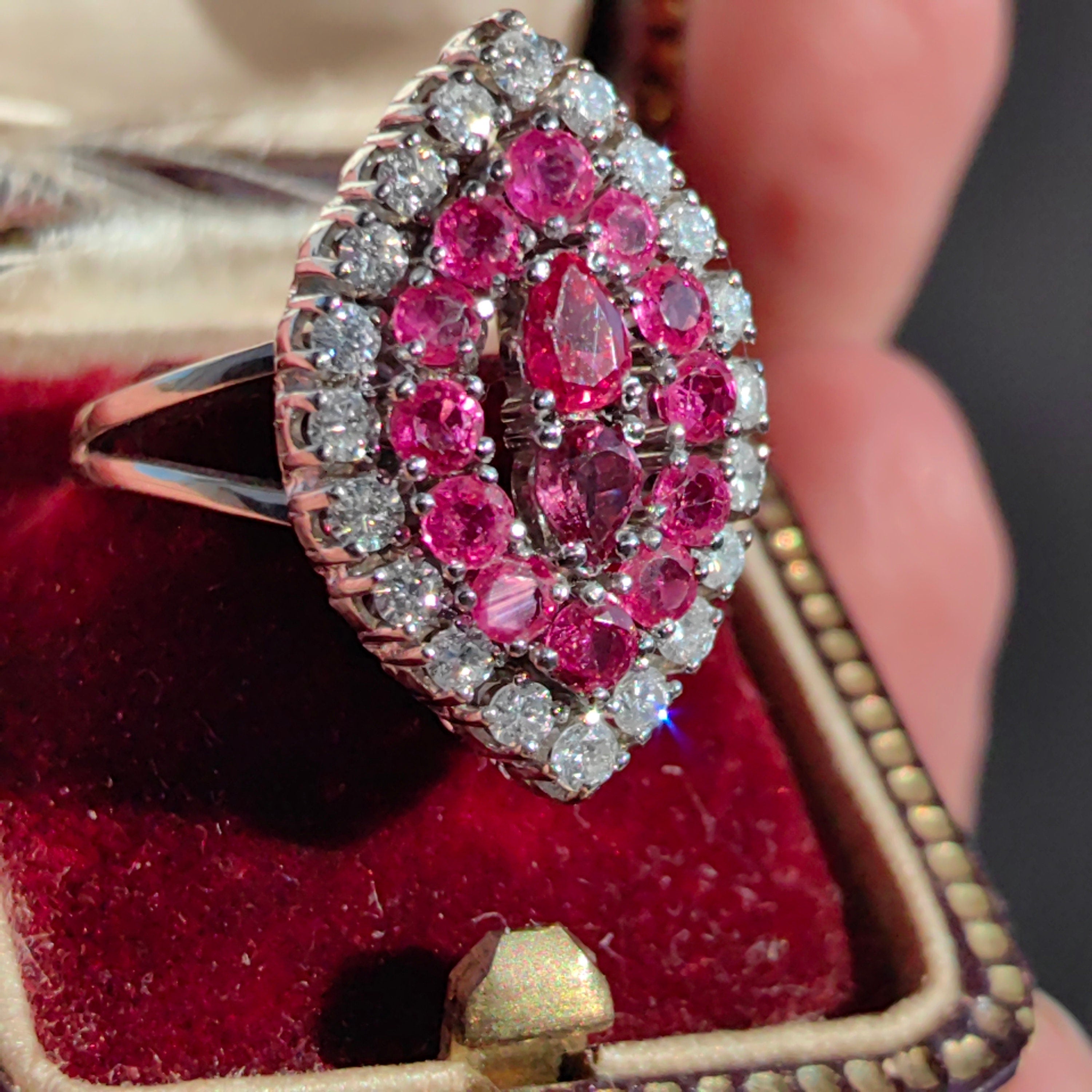 Vintage Antique Art Deco Ruby and Diamond Ring