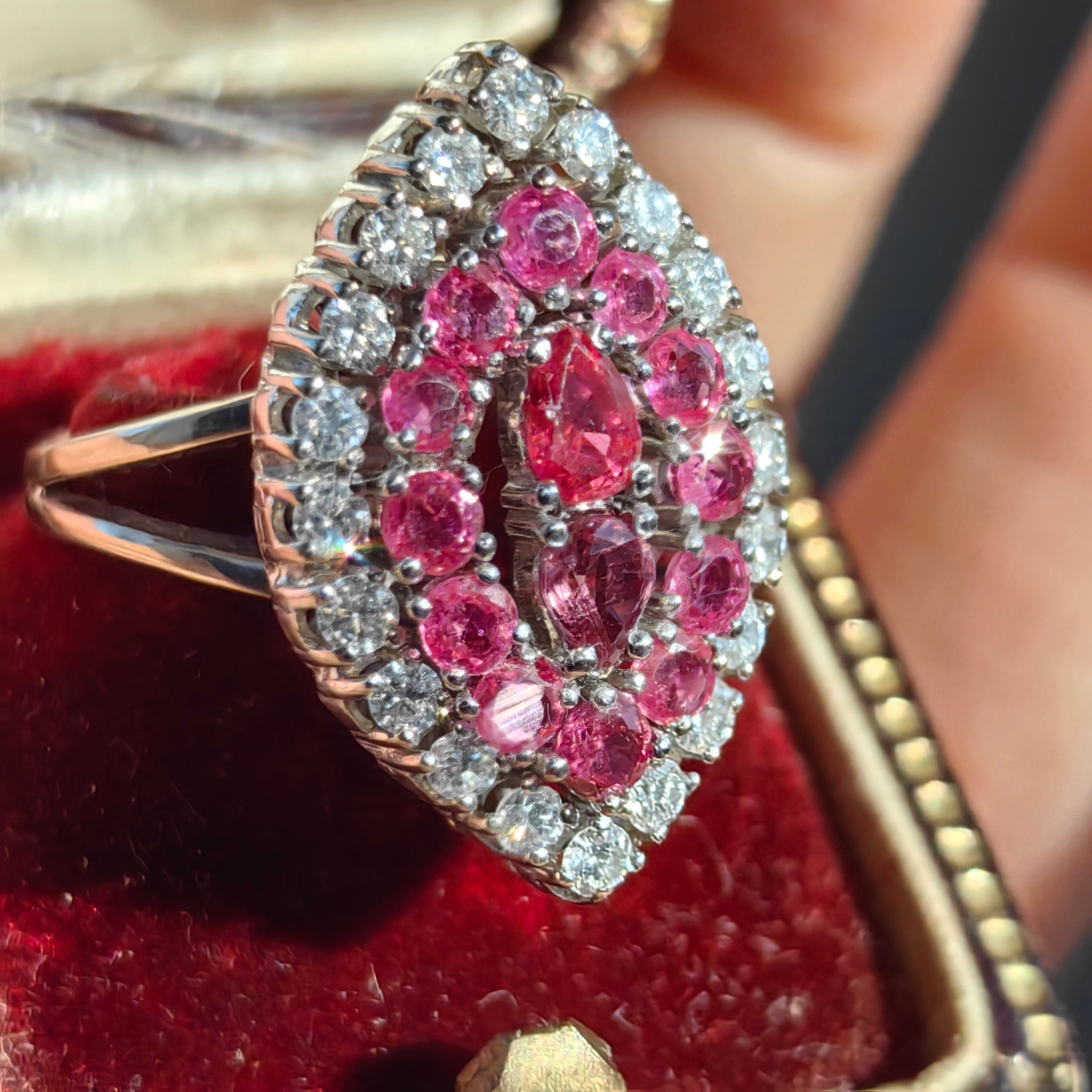 Vintage Antique Art Deco Ruby and Diamond Ring
