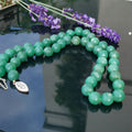 1930s Art Deco Natural Green Aventurine Beaded Statement Elegant Necklace Sterling Silver Clasp Gift for Her Present