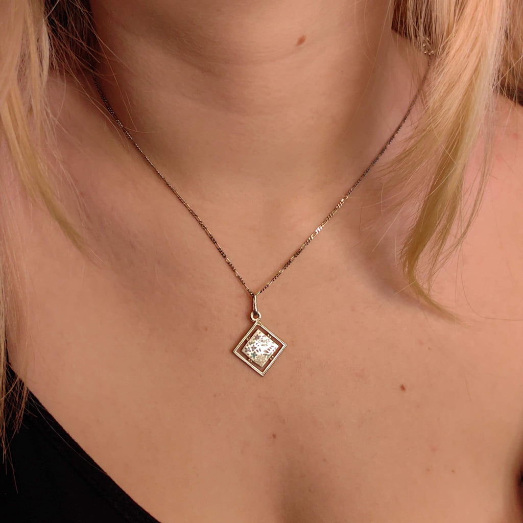 18k Solid White Gold Heart Shaped Necklace Pendant Crystal Cubic Zirconia Bracelet Love Charm Elegant Gift for Her Vintage Dangle
