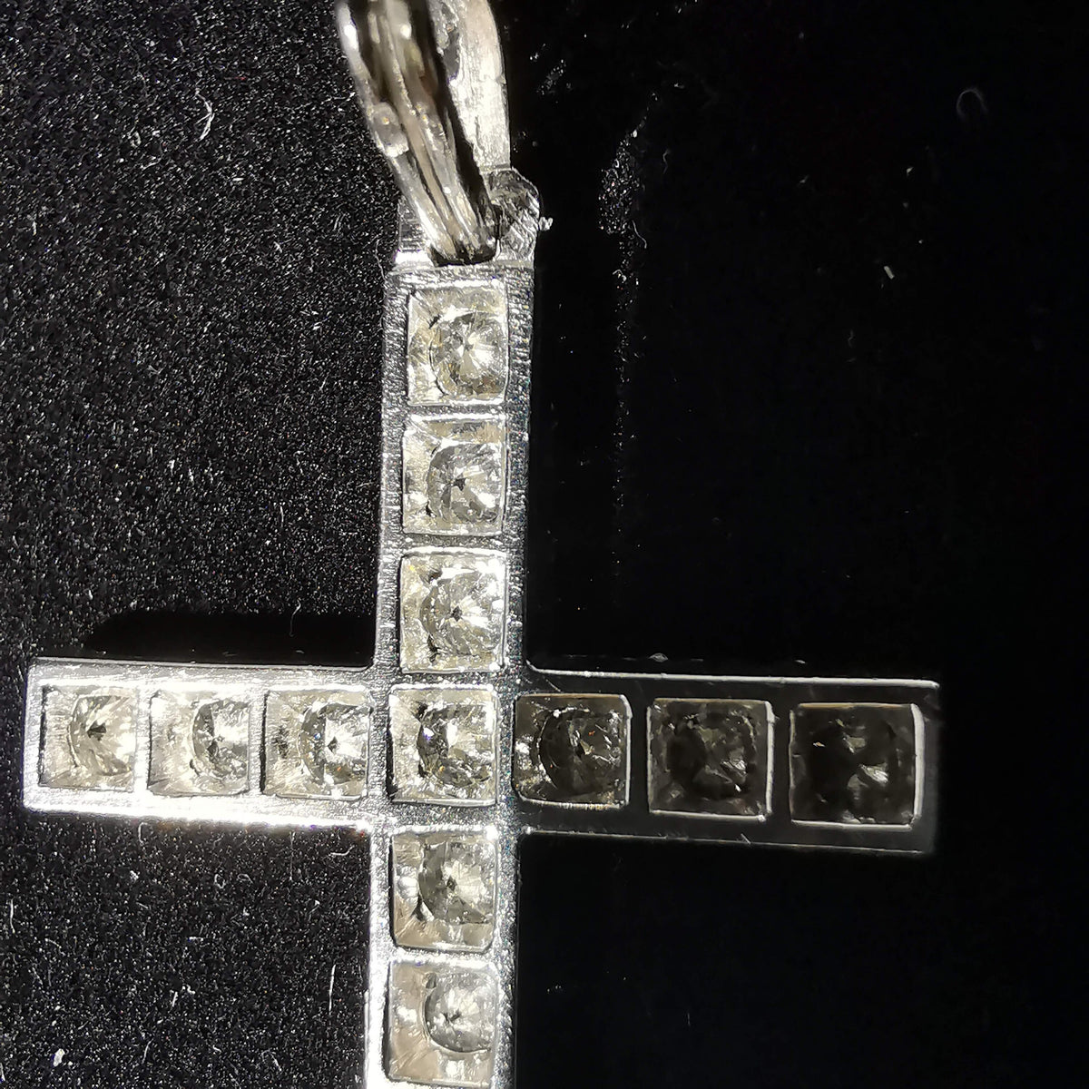 1920s Art Deco Diamond Cross Pendant, 1.85ct Diamonds, Platinum Antique Jewelry, Over 100 Years, US Duty Free HTS 9706
