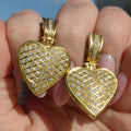 Antique Diamond Heart Earrings: 18k Yellow Gold Dangle Earrings