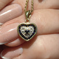 Sapphire Diamond 14k Yellow Gold Heart Pendant - Vintage Charm