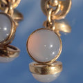 Antique 14k Yellow Rose Gold Natural Moonstone Elegant Cufflinks 1900s Art Nouveau Chevalier Mens Accessories Gift for Him