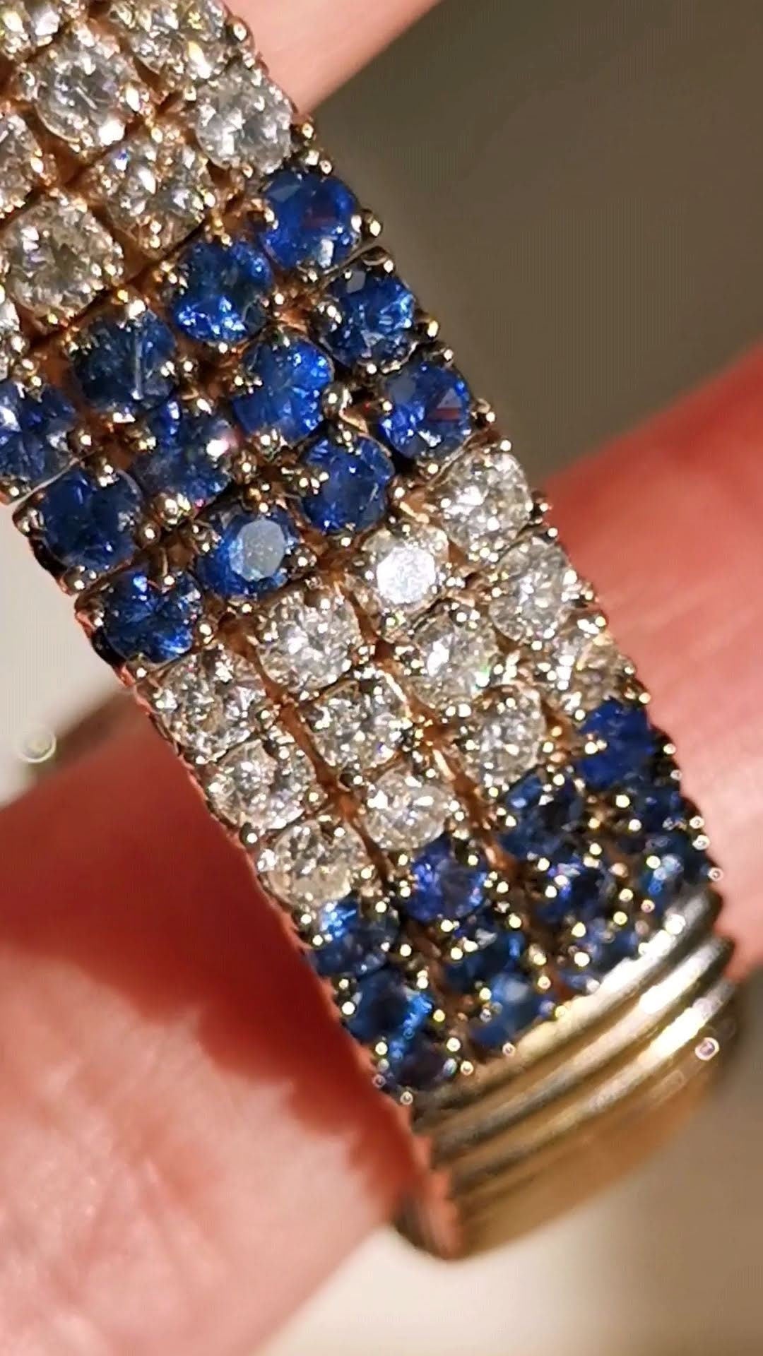 Modern Sapphire and Diamond Platinum bracelet