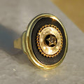 Victorian Onyx Diamond 14k Yellow Gold Star Ring