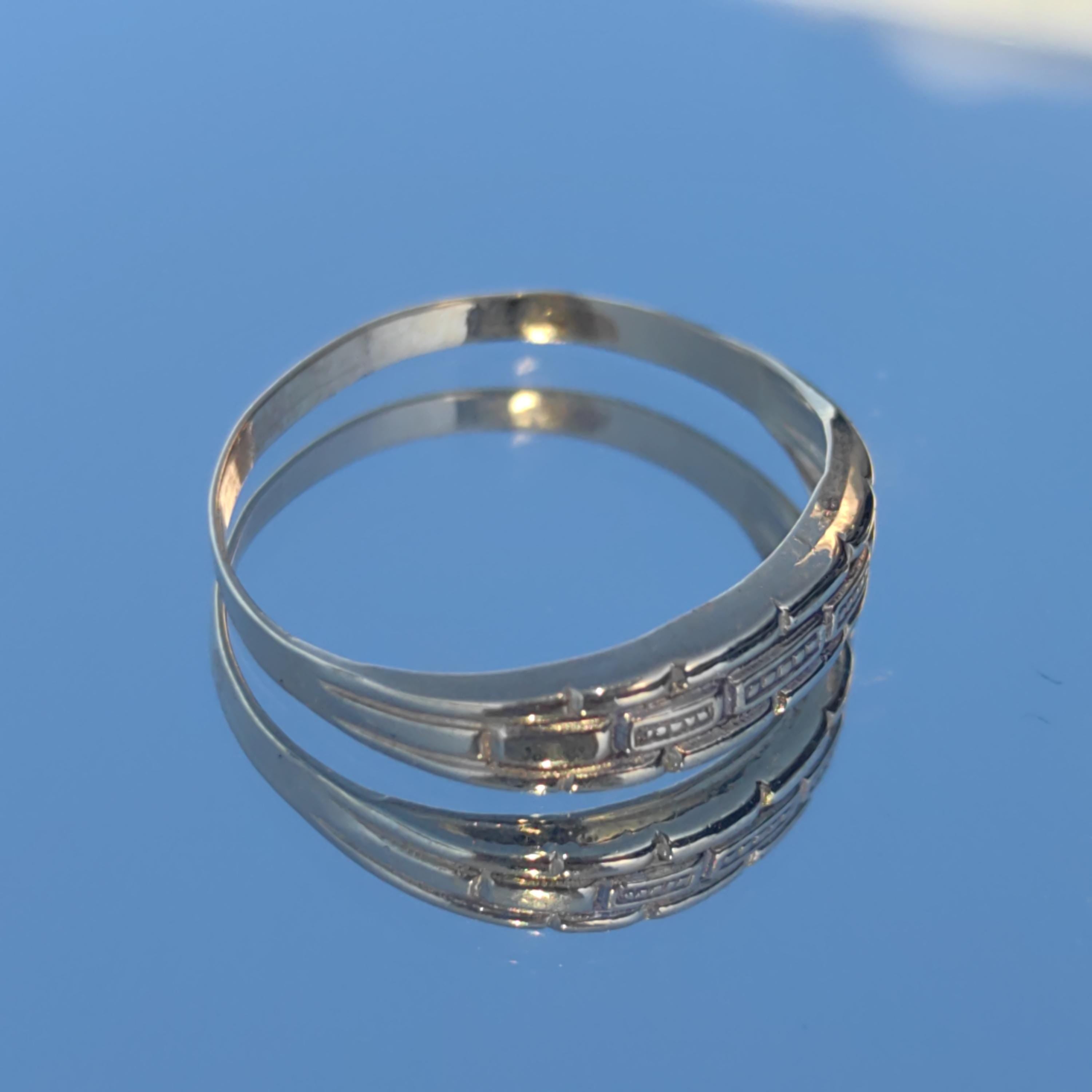 Dainty 14k Solid Yellow Rose Gold Small Elegant Stackable Ring Floral Geometric Vintage Band Gift for Her Present Wedding band