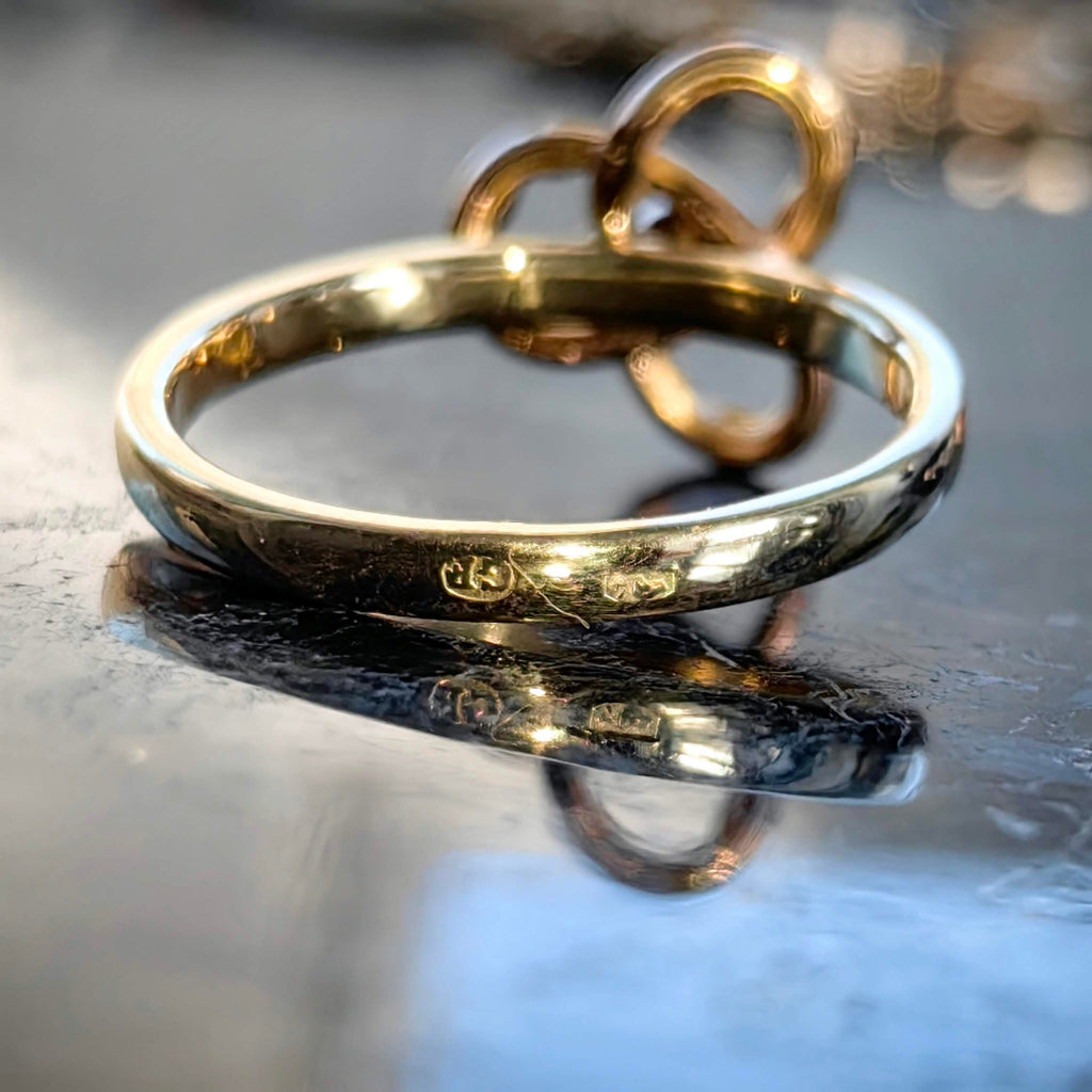 Antique Art Nouveau Vintage Pearl 14K Yellow Solid Gold Dainty Infinity Ring