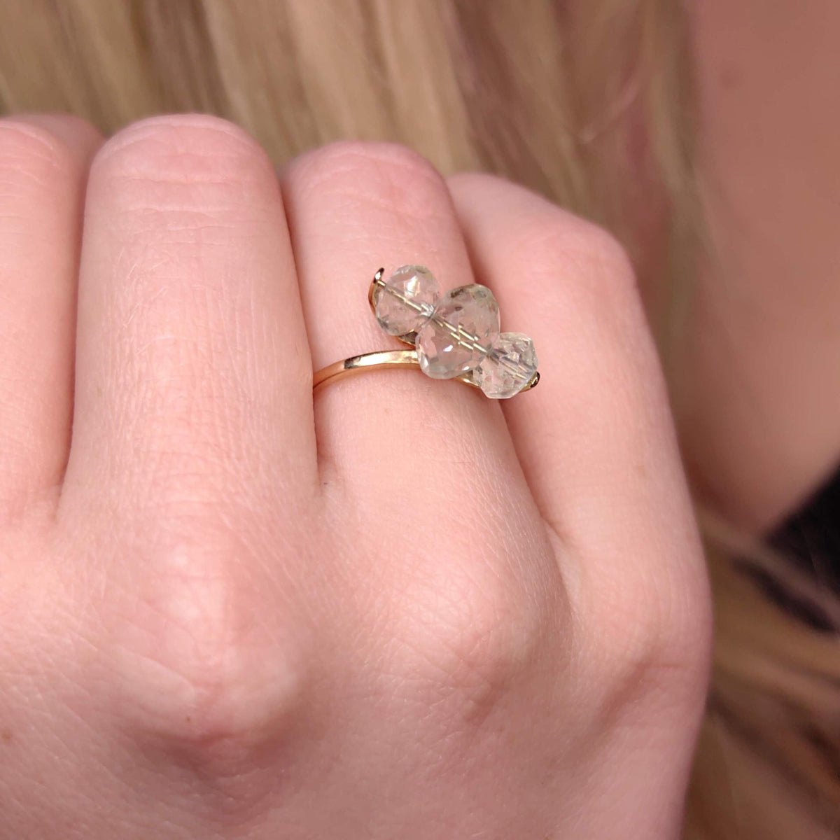 Light Blue Natural Aquamarine Solid 14k Yellow Gold 1980s Vintage Ring Geometric Band Elegant Gift for her Present