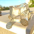Vintage Sterling Silver Polish Ship Coin Charm Bracelet: Nautical Jewelry